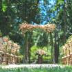 Green patio garden wedding set up