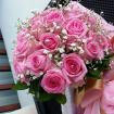 Round Rose and Baby Breath Bouquet