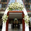 flower arch entrance church 