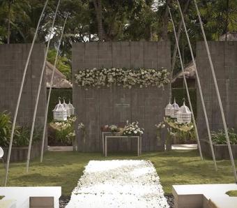 Garden wedding set up 