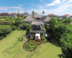 Villa Mandalay Semi aerial in front of villa view bali villa wedding
